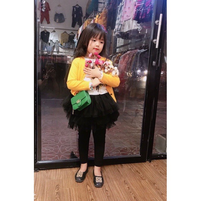 Quần Legging Pha Chân Váy Ren Bồng Cho Bé Gái - Hàng Quảng Châu loại đẹp