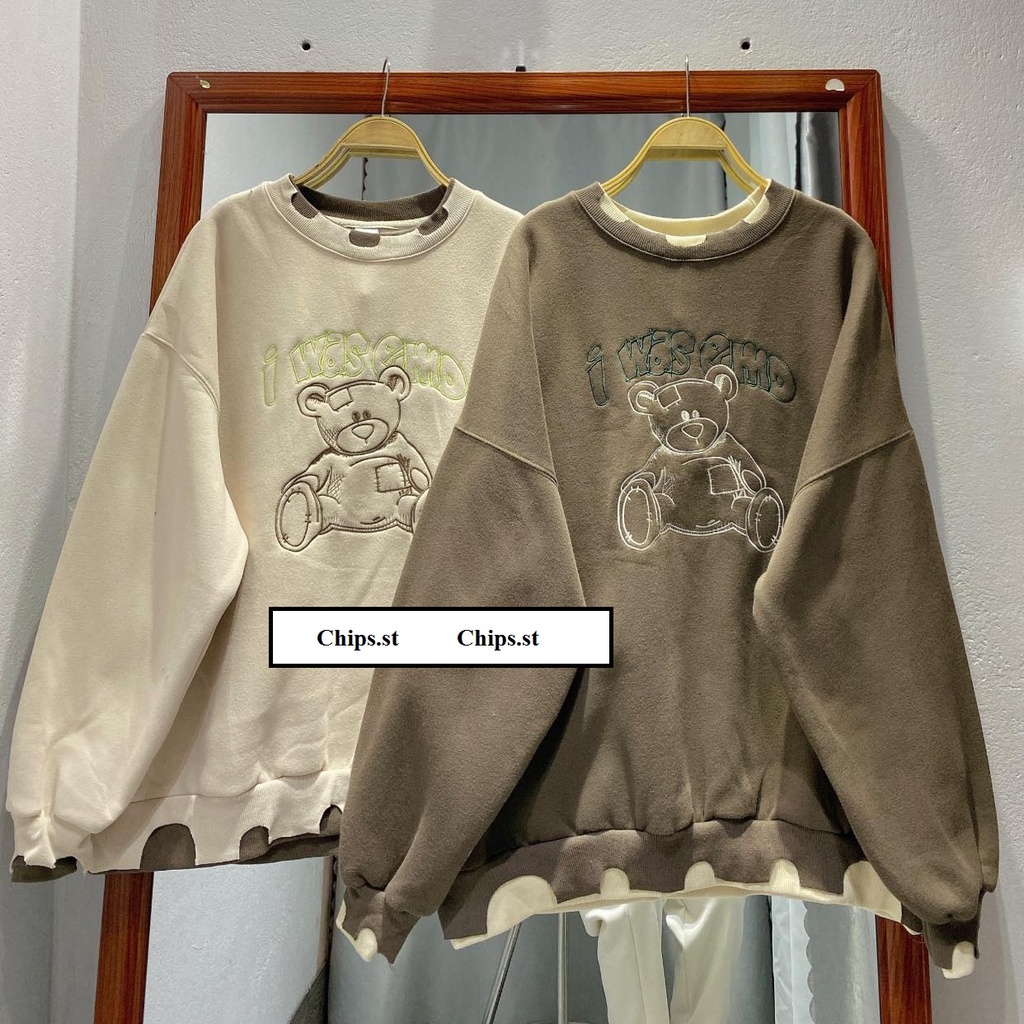 ⚡ Hoodie cổ tròn,unisex, áo nỉ bông hình, hàng loại 1 đẹp, form to rộng ⚡
