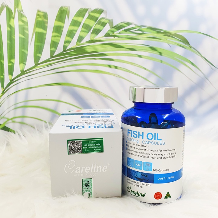 Viên uống dầu cá hồi Careline Fish Oil 1000MG giúp tăng cường trí nhớ và thị lực hỗ trợ sáng mắt giảm cholesteron máu