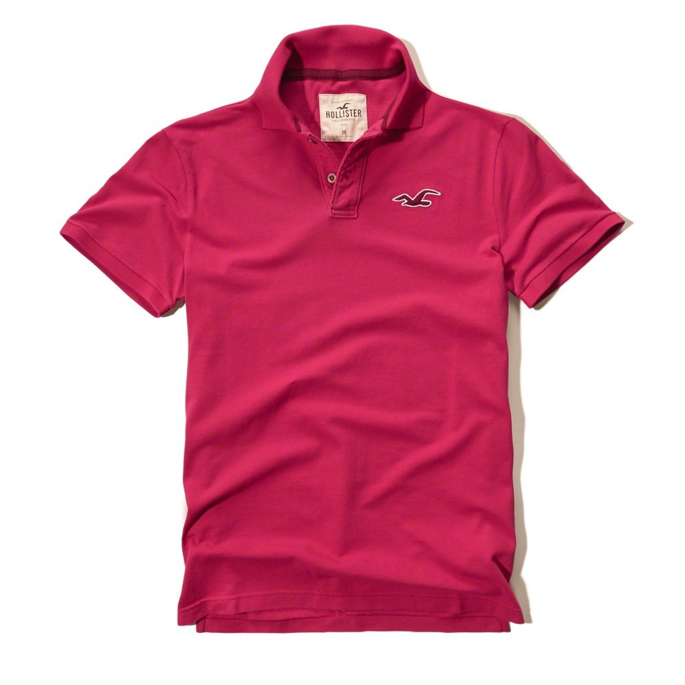 Áo thun nam cổ bẻ Hollister Contrast Icon Polo HOL-PO65 Pink