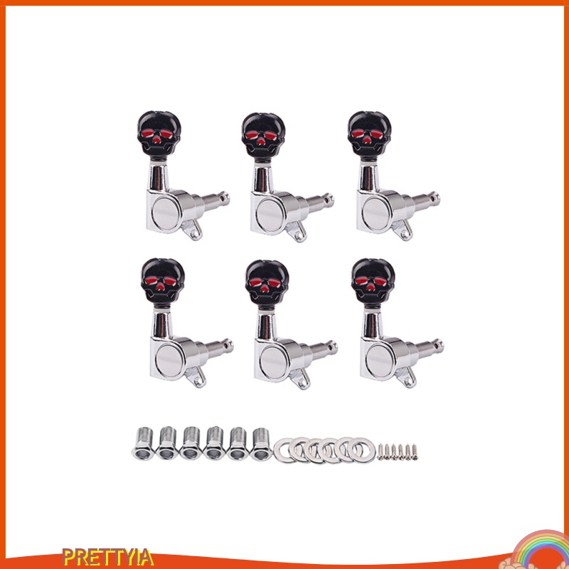 Skull Head 6R Guitar Tuning Pegs Tuners for Ukulele Musical Instrument