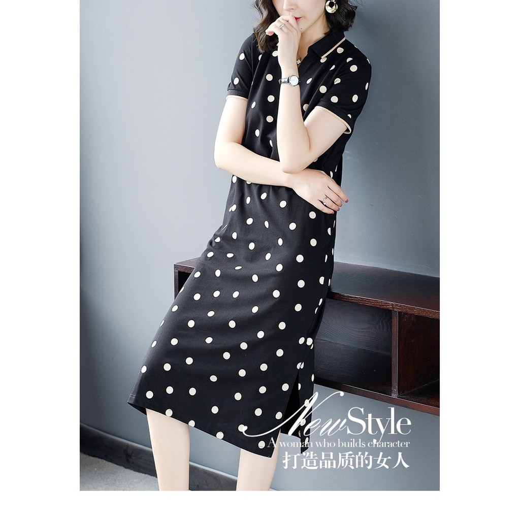 Đầm Thun Dáng Suông Chấm Bi Thể Thao ANN2124 | BigBuy360 - bigbuy360.vn