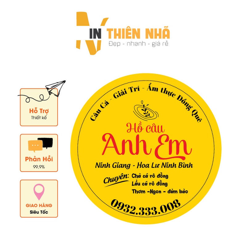 In Tem nhãn giấy, in sticker, in logo theo yêu cầu A3 - đẹp - nhanh - rẻ
