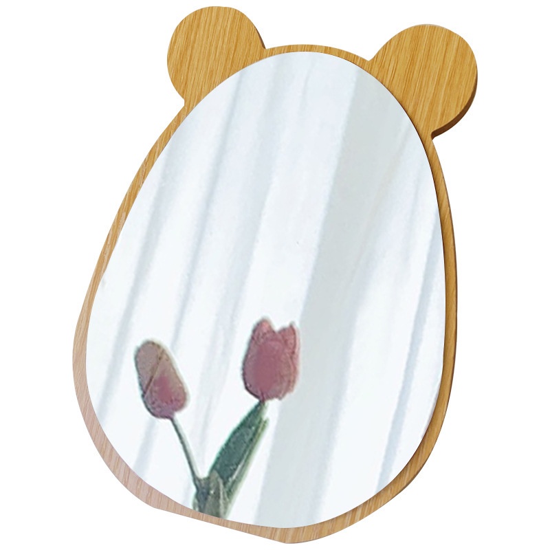 PVN44802 Gương soi để bàn, gương trang điểm gỗ decor phòng thỏ và gấu