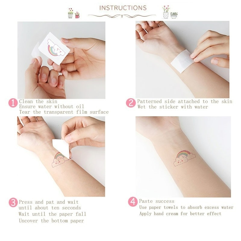 Miếng Dán Giả Hình Xăm Tạm Thời Họa Tiết Chấm Bi Đen Chống Thấm Nước
