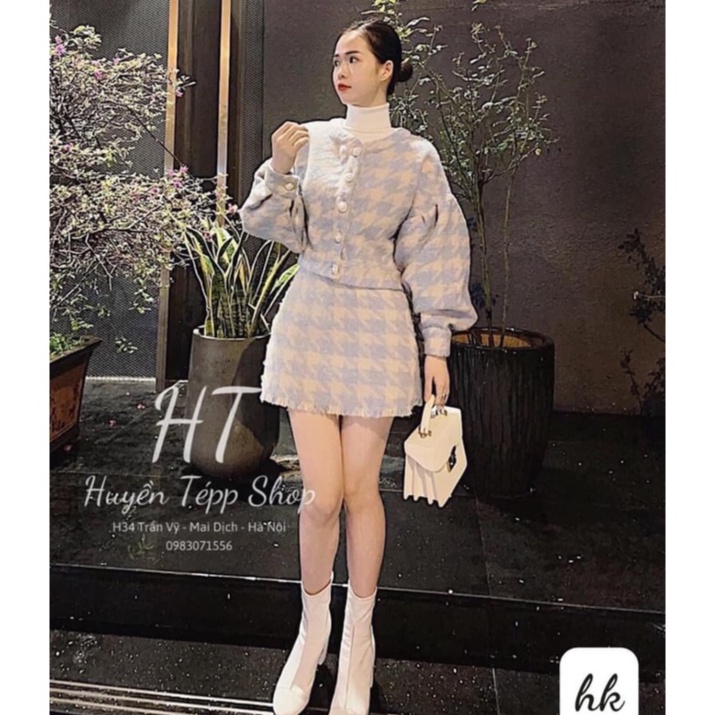 Set dạ kẻ siêu hót hit - Hàng L1