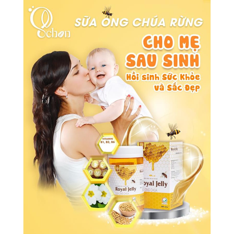 ( Chính hãng tặng quà) Lẻ như sỉ Sữa ong chúa Schon Royal Jelly, hộp 100 viên, date mới