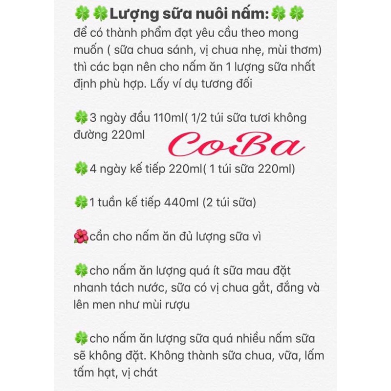 Nấm Sữa Kefir Làm Sữa Chua Tại Nhà Tặng Sổ Tay Hướng Dẫn Chi Tiết