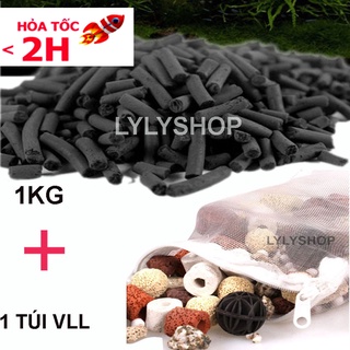 THAN HOẠT TÍNH (1kg) tặng 1 túi đựng Vật Liệu Lọc bể cá