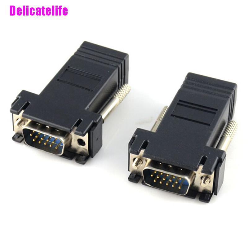 Đầu Nối Dài Vga Rgb Hdbd Sang Lan Cat5 Cat6 Rj45