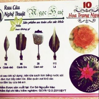 Dụng cụ rau câu 3D Ngọc Huệ (bộ 5 kim số 10 - hoa trạng nguyên)