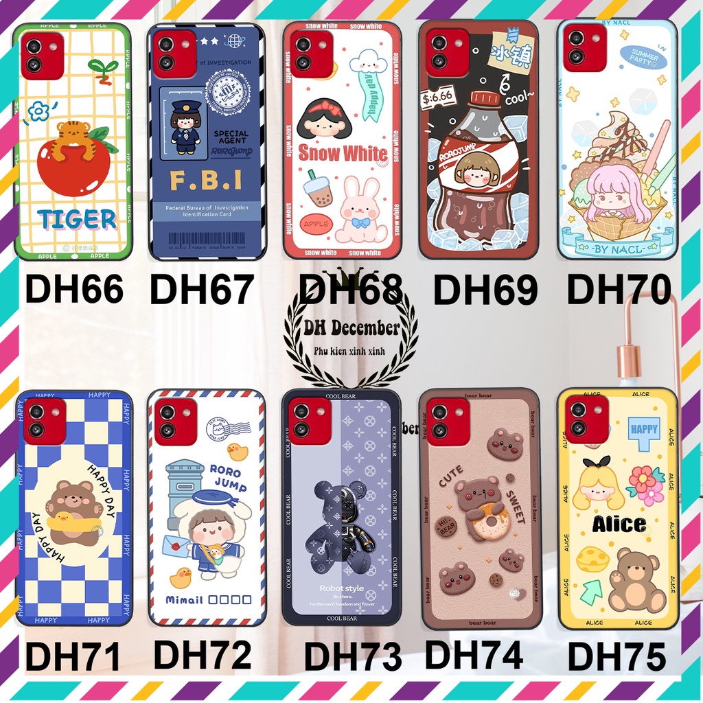 Ốp lưng Samsung A03 / A04 in hình 3D GẤU HỒNG-GẤU BEER -CỰC XINH-RẺ