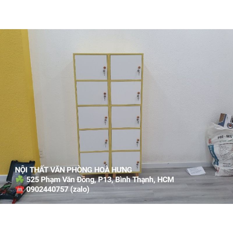 TỦ LOCKER MINI 5 CÁNH VÀNG TRẮNG, FREE SHIP