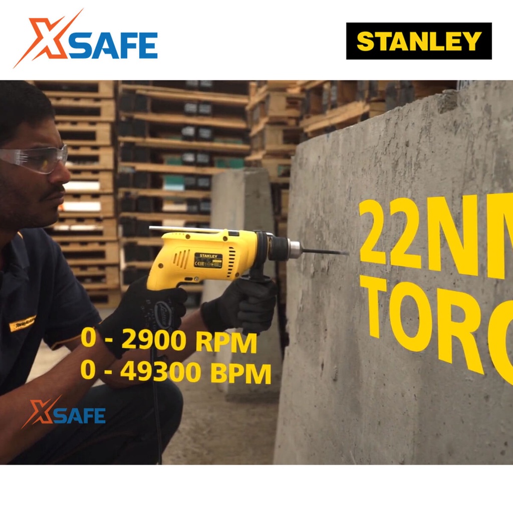 Máy khoan động lực Stanley SDH600KV-B1 550W Máy khoan cầm tay khoan bê tông 16mm, khoan sắt 13mm, khoan gỗ 25mm
