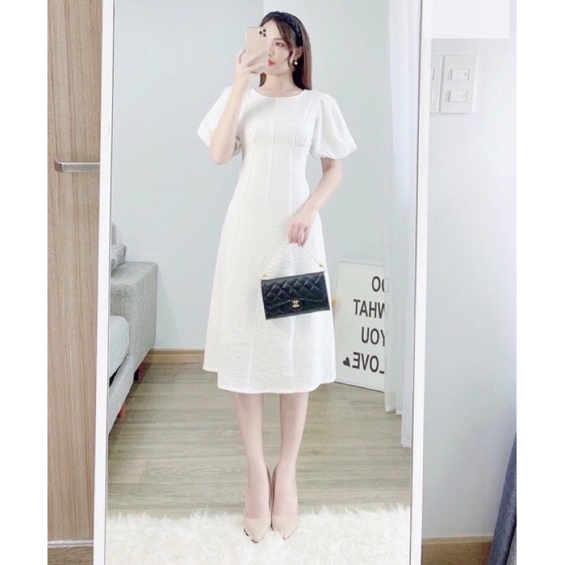 Đầm trắng tay bồng, đầm dự tiệc