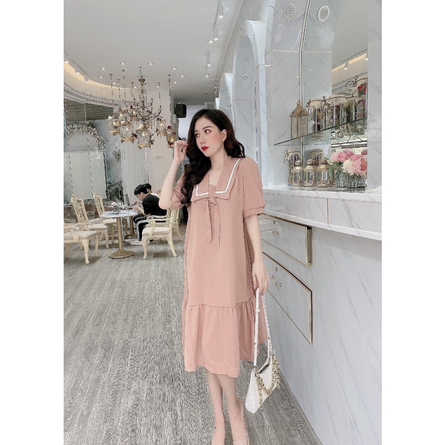 Đầm bầu ngắn tay M306 chất cát hàn thời trang thiết kế Mom and Baby