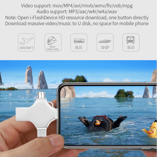 Usb Otg 4 Trong 1 1TB Cho ĐiệN ThoạI / MáY TíNh / PC
