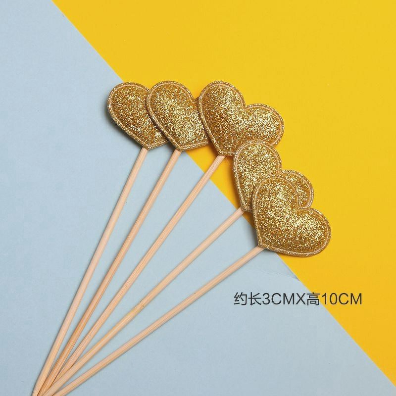 Que cắm tim nhũ set 5 cây