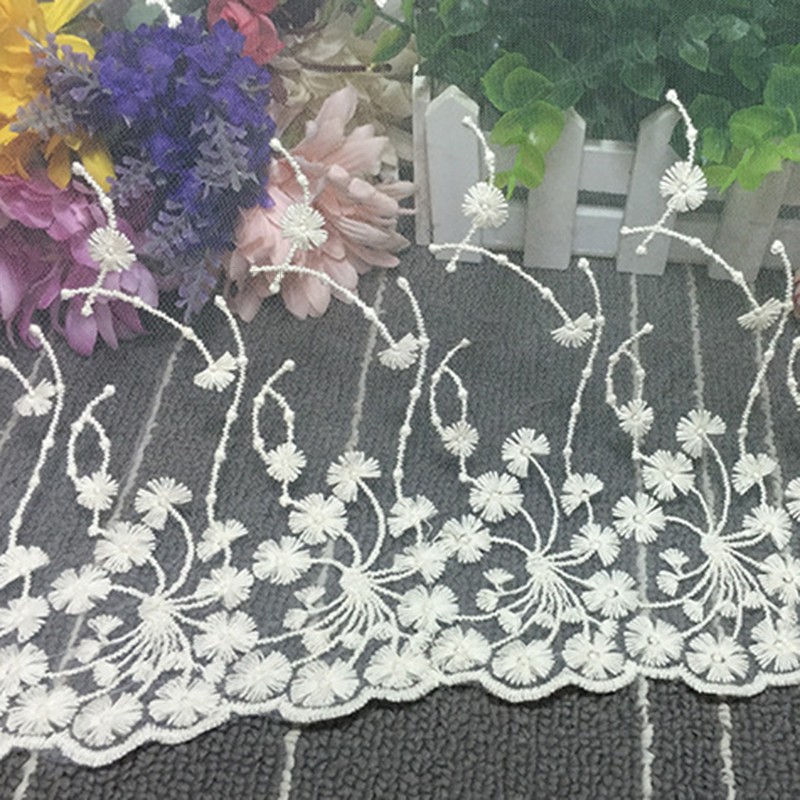 Dải Dây Ren Hoa Dài 35cm Rộng 1 yard Dùng Trang Trí Thủ Công