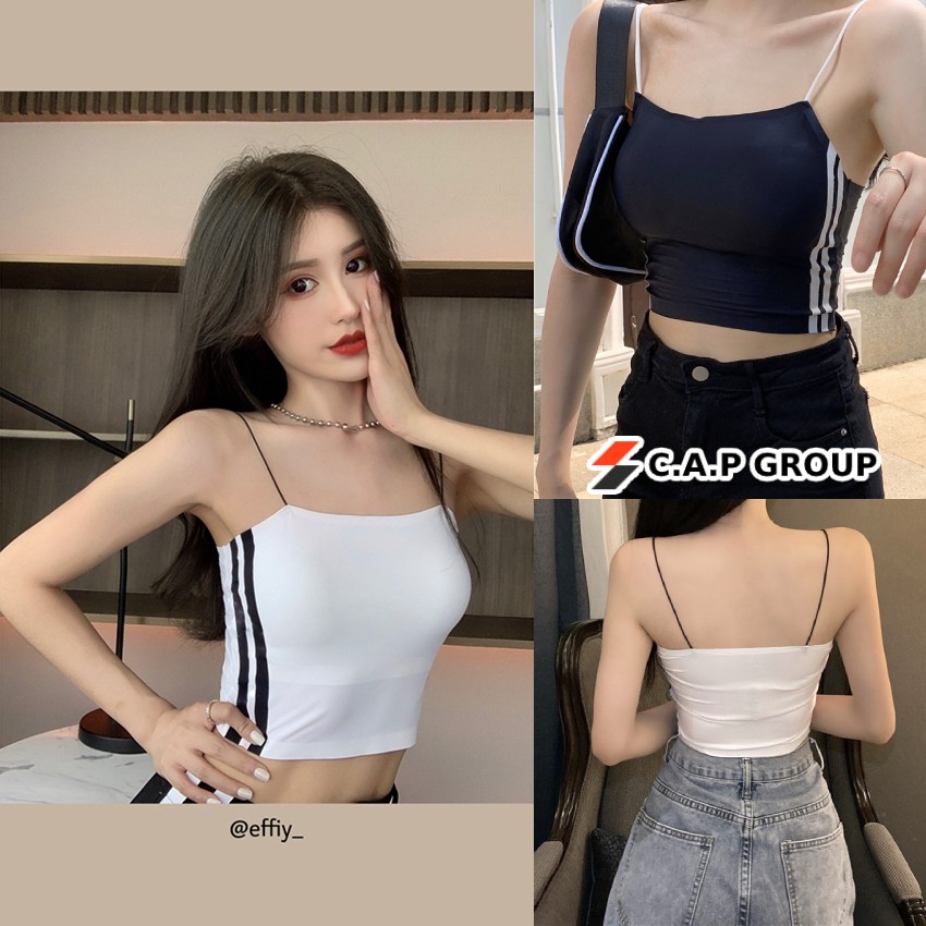 [ XẢ KHO 25K ] Áo Bra nữ 2 dây sợi bún Thể thao dáng ngắn Croptop có mút không gọng vải Su dùng tập Gym