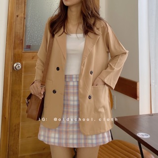 CHÂN VÁY KẺ CHỮ A PASTEL (ảnh thật/có sẵn)