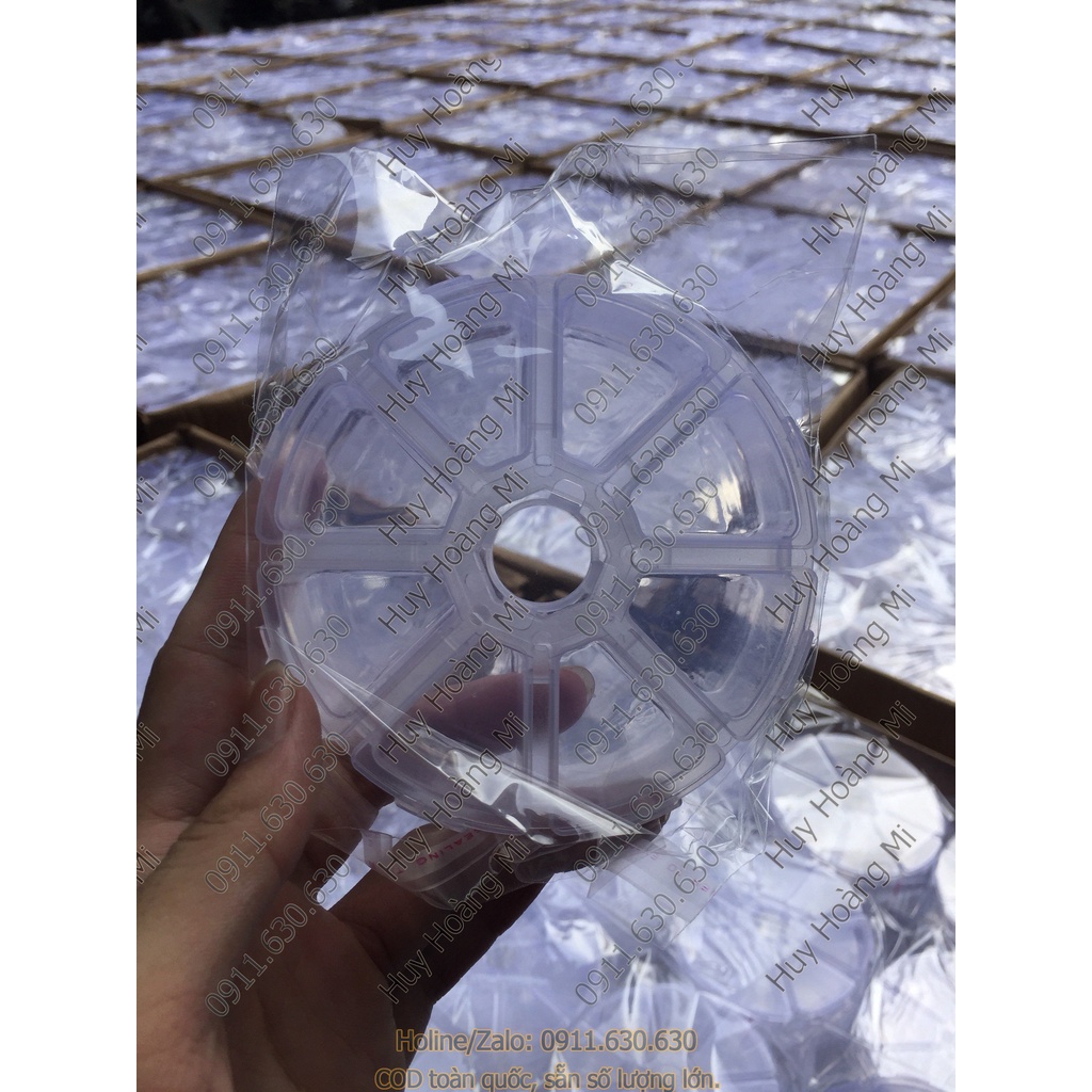 Hộp Tròn 8 ô đựng đồ, đựng Fan Mi, Mi Rời, Mi Hủ, đựng Trang Sức Và Phụ Kiện_keo Nối Mi_dụng Cụ Nối Mi