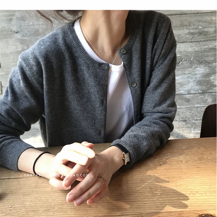 Áo Khoác cardigan Dệt Kim Mỏng Tay Dài Phong Cách Hàn Quốc Thời Trang Xuân Thu Mới Cho Nữ