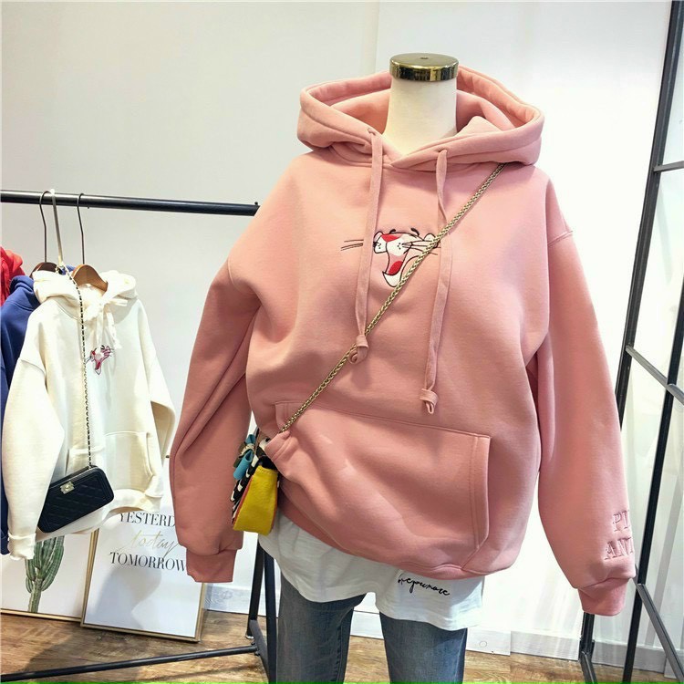 Áo hoodie nữ in hình báo hồng, dễ thương HANA SHOP911