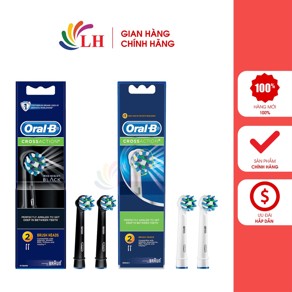 Đầu bàn chải thay thế bàn chải điện Oral-B Crossaction  - Thay thế được cho nhiều dòng bàn chải oralB