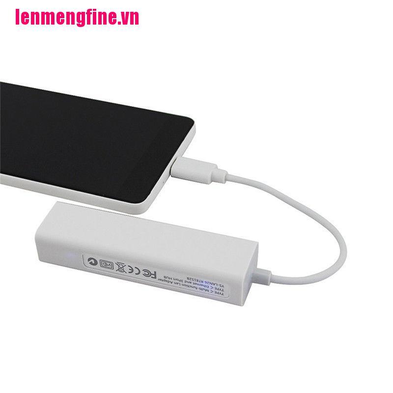 Bộ Chia Usb-C 3.1 Sang Usb 3.0 Hub Ethernet Lan Rj45 Cho Macbook Us