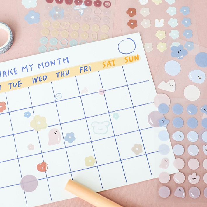 &lt;Ảnh Thật Shop Chụp&gt; Bộ 3 Tấm Sticker Hình Dán Pastel Trang Trí Sổ Tay Mohamm Điện Thoại Vở Khay Đựng Bút M023