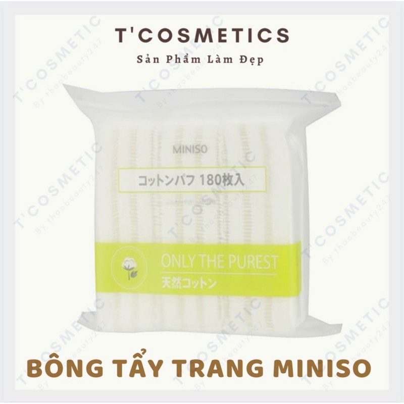 Bông Tẩy Trang Miniso Nhật Bản [1 Gói 180 Miếng]