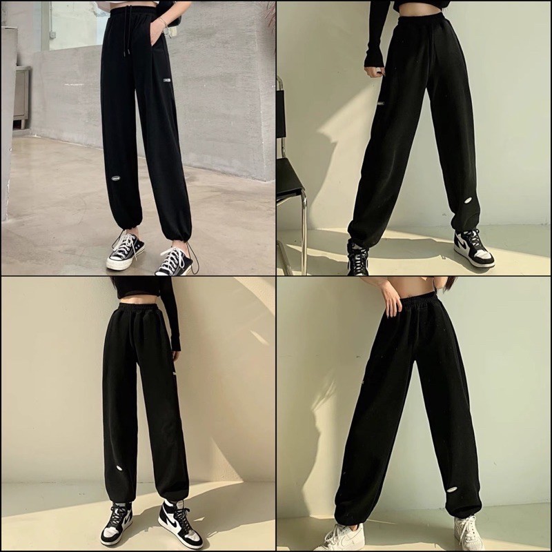 QUẦN JOGGER NỈ DÂY RÚT 2 TEM FORM UNISEX [Kèm Ảnh Thật]
