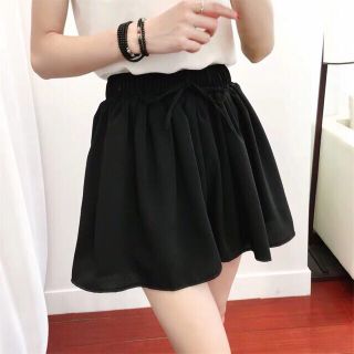 [FREESHIP] Quần đùi nữ ống rộng giả váy màu đen