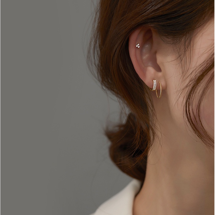 Bông Tai Nữ Khuyên Tai Tròn Set Khuyên Tai Tròn Mới Không Gây Dị Ứng Cho Nữ