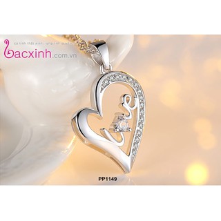 Dây chuyền bạc Ý 925 Bạc Xinh Huệ Ngân- Trái tim yêu thương PP1149