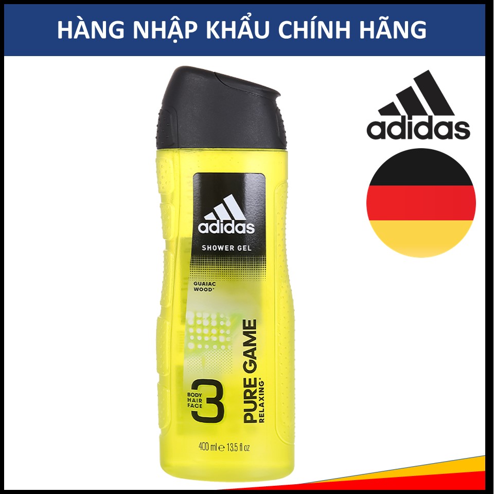 [Hàng nhập khẩu chính hãng] Sữa Tắm Gội Toàn Thân Nam Adidas Pure Game (Xanh lá) 400ml