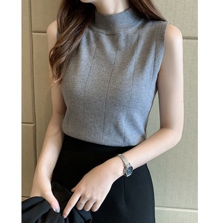 Áo len nữ không tay cổ cao 3p