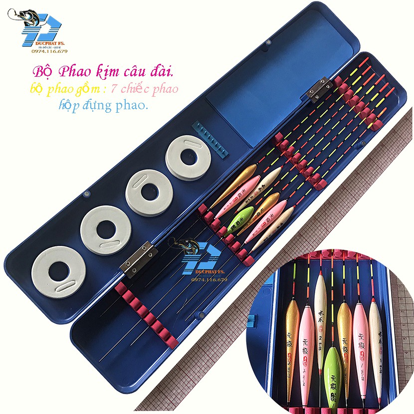 BỘ HỘP PHAO KIM CÂU ĐÀI, CÂU CÁ, NHIỀU MÀU ! ( 6 phao ngày + 1 phao đêm)