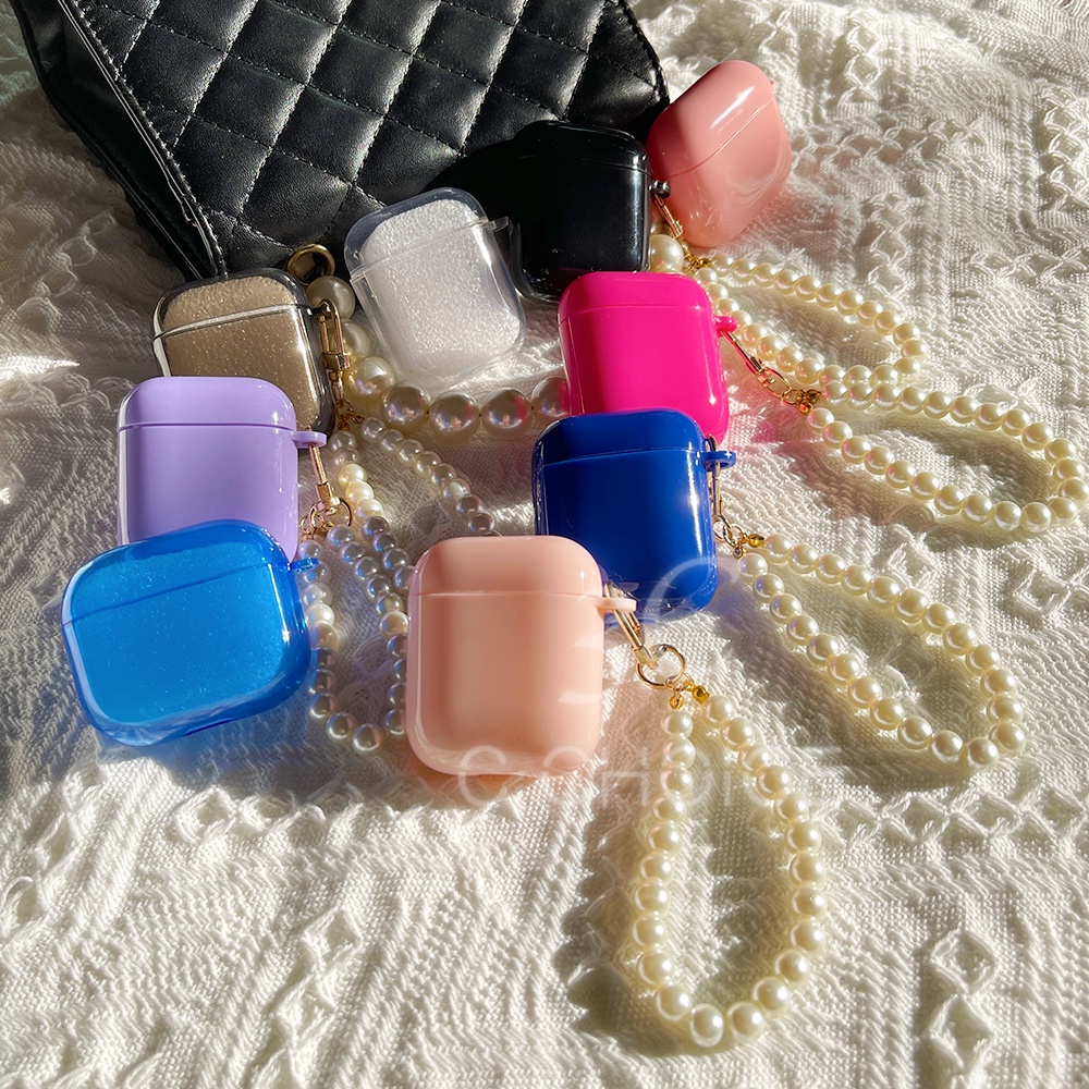 Vỏ Bảo Vệ Hộp Sạc Tai Nghe compatible for airpods 2 Pro 3 2021 Bằng TPU Mềm Chống Rơi Kèm Móc Khóa