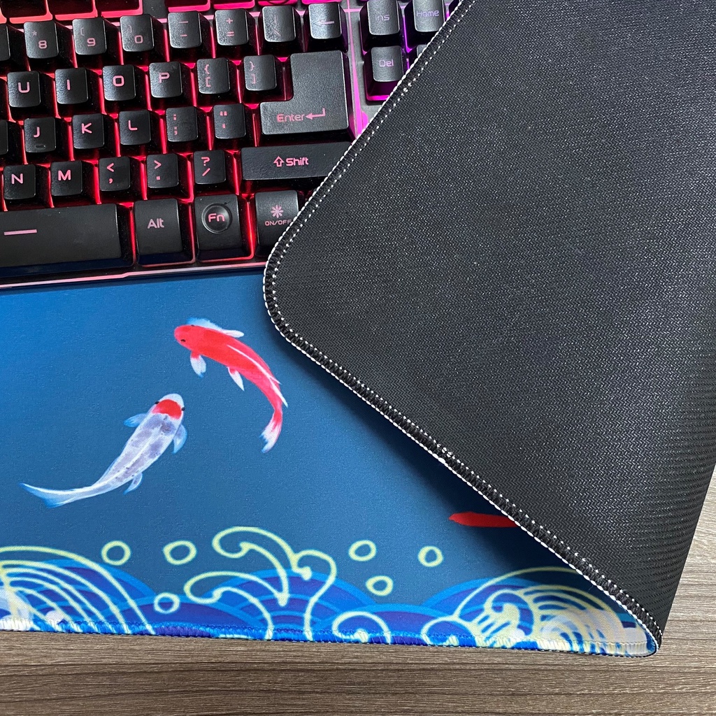 Lót Chuột Cỡ Lớn - Mousepad Họa Tiết Sóng Xanh