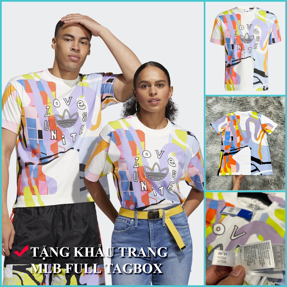 [  COUPLE TEE   ] Áo Phông / Áo Thun Đôi ADIDAS Love Unites Allover Print T-Shirt - H43968 | FULL TEM TAG CODE