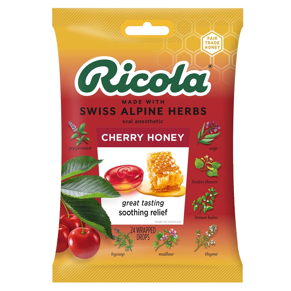 Kẹo ngậm giảm ho, đau họng Ricola nhiều mùi