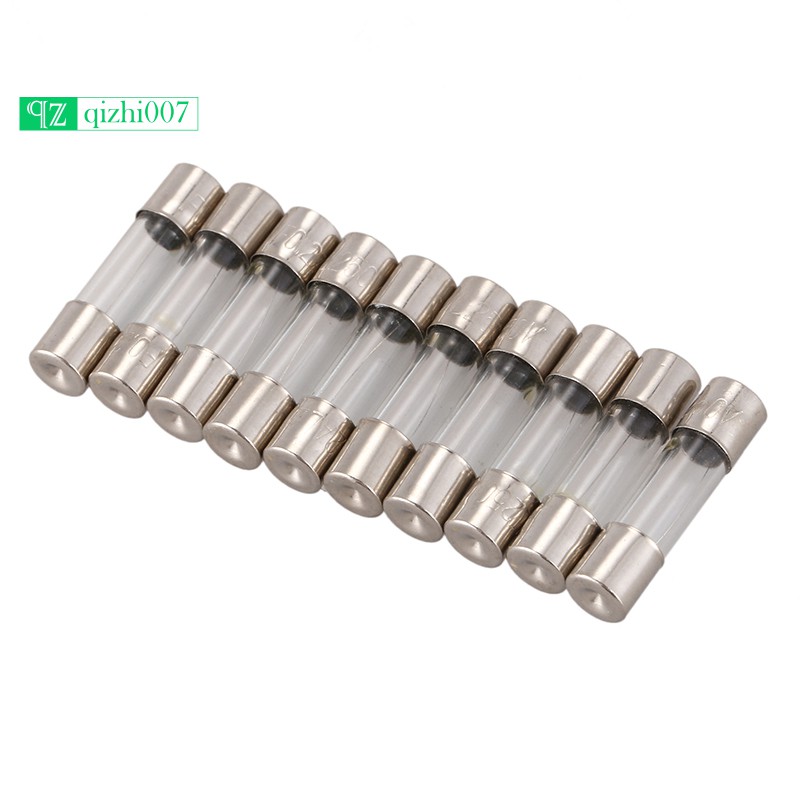 Set 10 Cầu Chì Thủy Tinh 250v 0.2a 200ma Kích Thước 5mm X 20mm Qin007