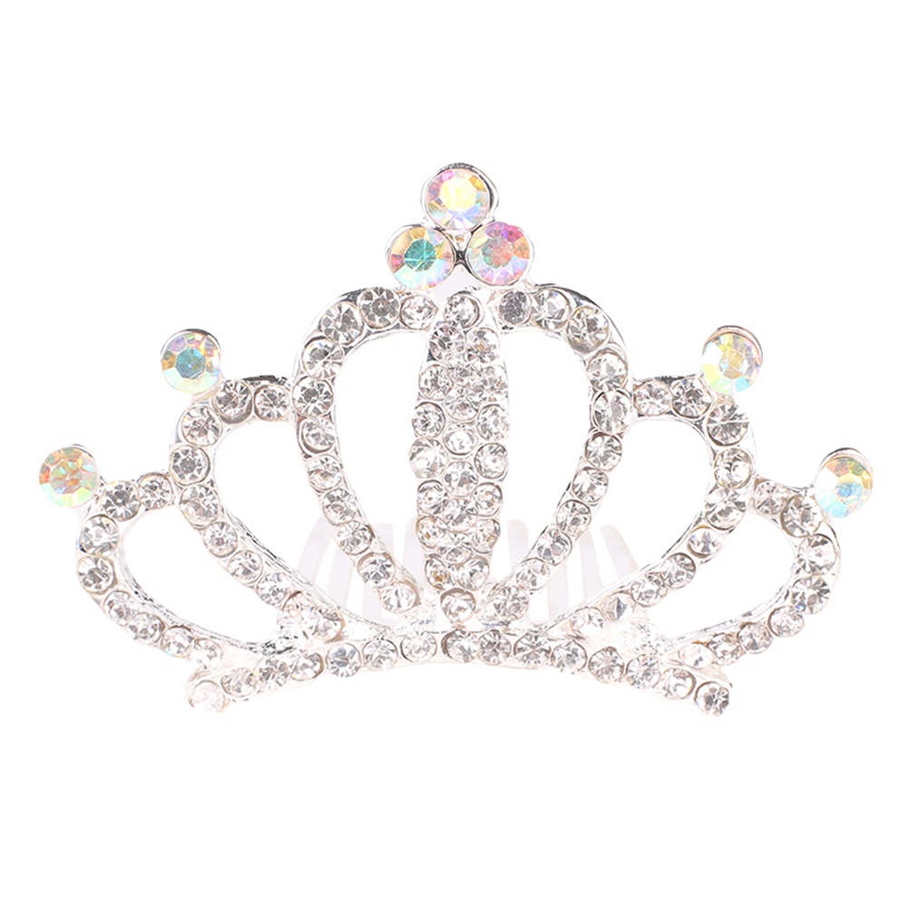 Vương miện cài tóc dát kim cương giả thời trang lấp lánh