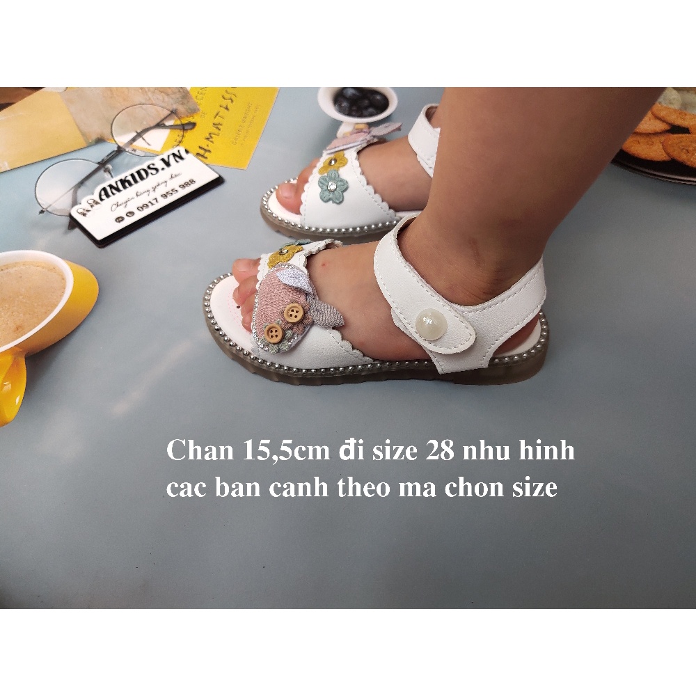 Dép sandal cho bé gái hình tai thỏ dể thương ANkids 611