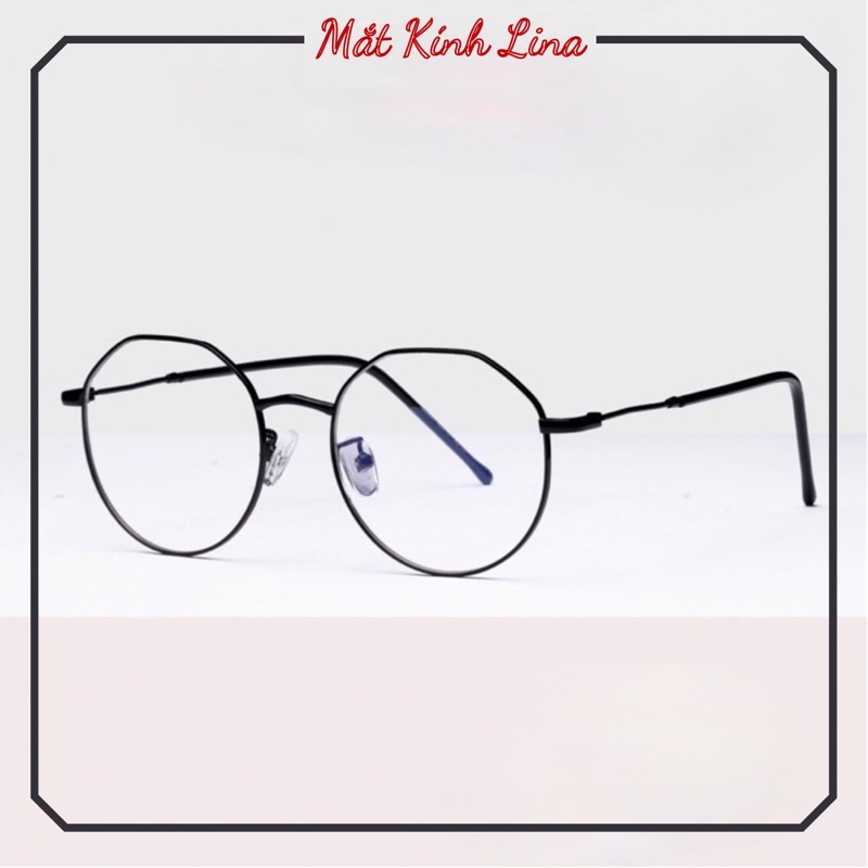 Gọng kính cận nam nữ Linaeyewear mắt tròn kim loại thanh mảnh màu sắc thời trang 2891. Lắp tròng cận theo yêu cầu.
