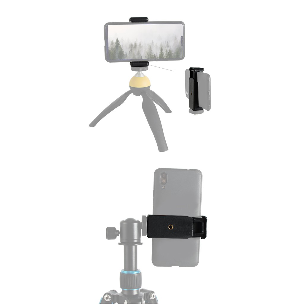 Đầu kẹp điện thoại cho gậy 3 chân livestream, gậy chụp hình, tripod mini - MrPhukien