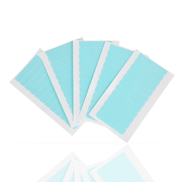 Bộ 5 Tấm 60 Miếng Băng Keo Hai Mặt 4cm * 0.8cm Chống Thấm Nước Dùng Nối Tóc Giả