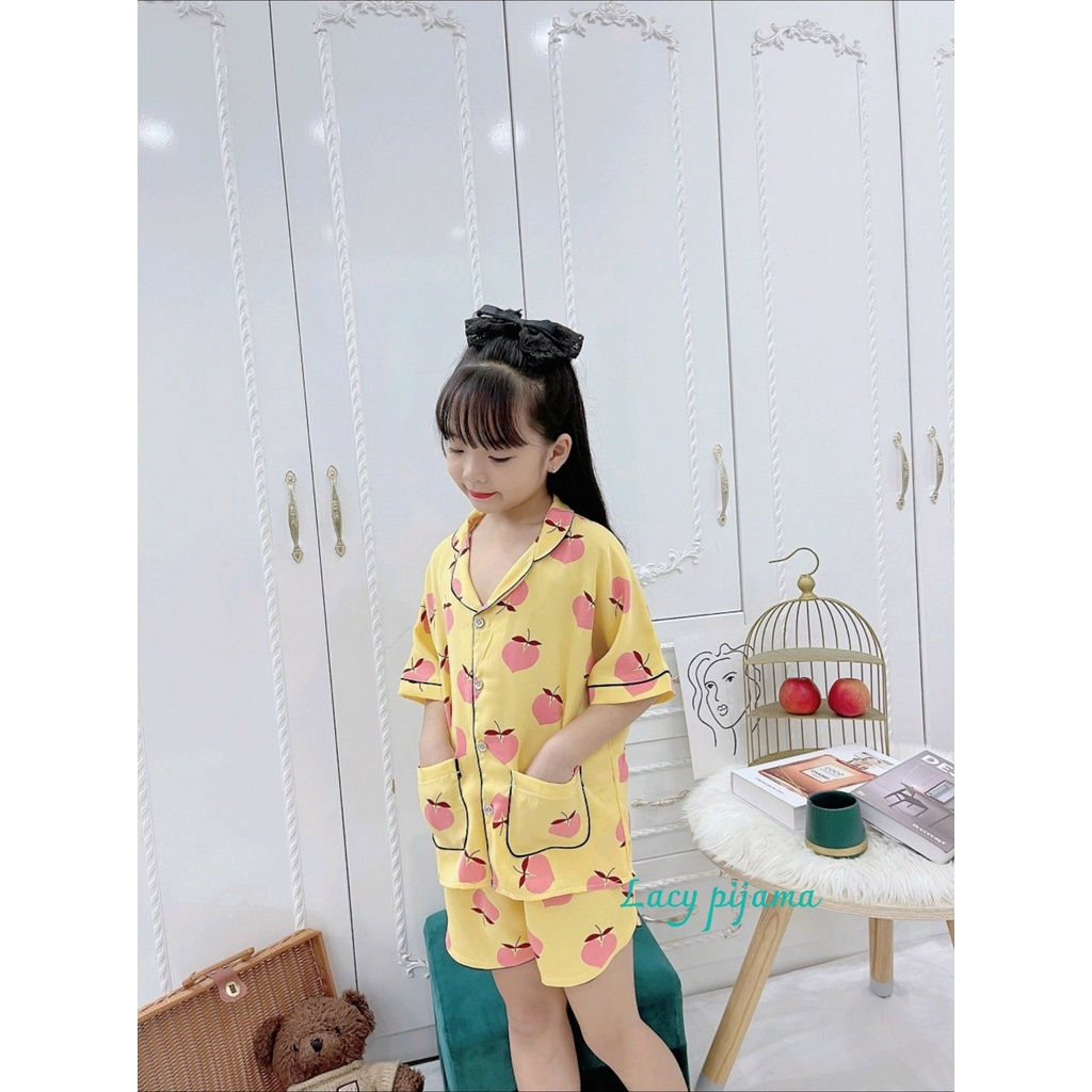 SIZE 18-38kg: Bộ pijama lụa Mango đại hè cho bé trai bé gái - BPLDH